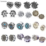 Leosoxs Retro Stainless Steel Ear Expansion Plug