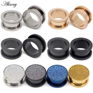 2pcs Steel Ear Tunnels Screw Earrings Gauges Kits Body Stretchers 3-25mm