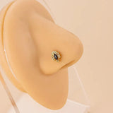 Vintage Zircon Stainless Steel L Rod Piercing Body Jewelry Nose Stud