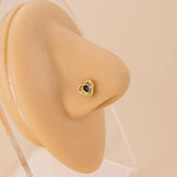 Vintage Zircon Stainless Steel L Rod Piercing Body Jewelry Nose Stud