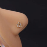 20G CZ Nose Stud Stainless Steel Nose Rings L Shape Nose Studs Screw Piercing