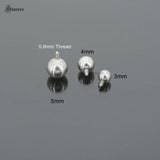 10Pcs 16G 1.2x16/38mm Threaded Bar Jewelry Tongue Industrial Piercing Balls