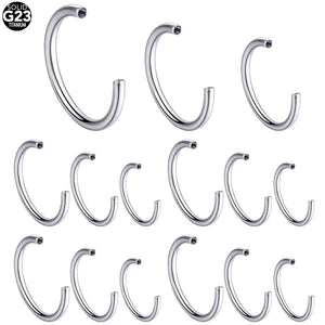 5pcs Titanium Internally Thread Horseshoe Bar Earring Eyebrow Lip Daith Hoop