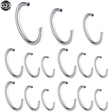 5pcs Titanium Internally Thread Horseshoe Bar Earring Eyebrow Lip Daith Hoop