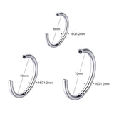 5pcs Titanium Internally Thread Horseshoe Bar Earring Eyebrow Lip Daith Hoop