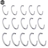 5pcs Titanium Internally Thread Horseshoe Bar Earring Eyebrow Lip Daith Hoop