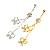 Animal Series Navel Belly Piercing 14G Butterfly Lizard CZ Belly Button Rings