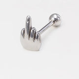 Skull Spider Rose Barbell Tongue Ring 14G