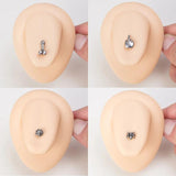 Skull Spider Rose Barbell Tongue Ring 14G