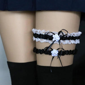 2 Pcs Princess Cosplay Lace Floral Garter Belt Leg Ring