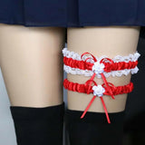 2 Pcs Princess Cosplay Lace Floral Garter Belt Leg Ring