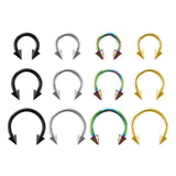 3pcs Hoop Nose Ring Stainless Steel Body Jewelry 16G