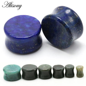 2pcs Stone Ear Plugs Tunnels Ear Gauge Piercing Stretchers Flesh Earlets