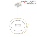 Pearl Cross Body Chain Necklace for Women Girls Sexy Beads Bikini Chain