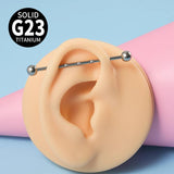 Titanium 14G Industrial Scaffold Barbell with CZ/Opal 38mm