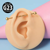 Titanium 14G Industrial Scaffold Barbell with CZ/Opal 38mm
