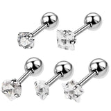 5Pcs Tragus Barbell Earring Cartilage Piercing Ear Stud Gem Sexy