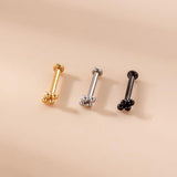 1.2*8mm Stainless Steel Lip Stud Body Jewelry Bead for Women Teens