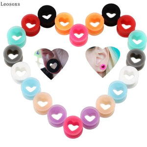 Leosoxs 2 piece Heart Shaped Silicone Ear Pins
