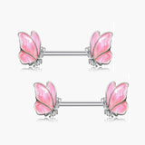 Cat Nipple Piercing Stainless Steel Zircon Nipple Ring Sexy Butterfly Flower