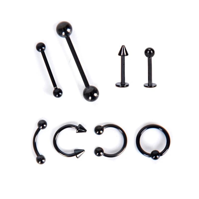 9PCS/10PCS Stainless Steel Body Piercing Jewelry Set