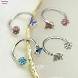 Stainless Steel Butterfly Lip Piercing Body Jewelry