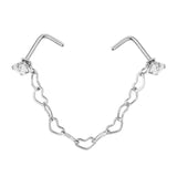 20pcs Surgical Steel Nose Studs Chain 16G 20G Body Piercing