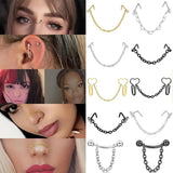 20pcs Surgical Steel Nose Studs Chain 16G 20G Body Piercing