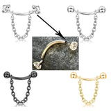 20pcs Surgical Steel Nose Studs Chain 16G 20G Body Piercing
