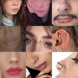 20pcs Surgical Steel Nose Studs Chain 16G 20G Body Piercing