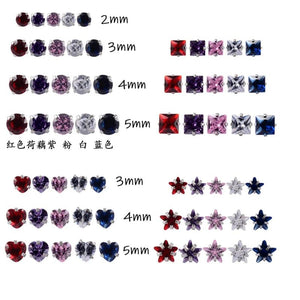 10Pcs 2-5mm Star Zirconia Piercing Ball 16G/14 Gauge Jewelry