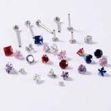 10Pcs 2-5mm Star Zirconia Piercing Ball 16G/14 Gauge Jewelry