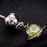 Crystal Rhinestone Belly Button Ring Surgical Steel Navel Piercing