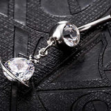 Crystal Rhinestone Belly Button Ring Surgical Steel Navel Piercing