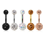 14G CZ Gem Zircon Belly Button Ring Stainless Steel Navel Piercing Women Jewelry