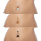 14G CZ Gem Zircon Belly Button Ring Stainless Steel Navel Piercing Women Jewelry