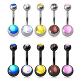 14G CZ Gem Zircon Belly Button Ring Stainless Steel Navel Piercing Women Jewelry