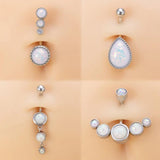 14G CZ Gem Zircon Belly Button Ring Stainless Steel Navel Piercing Women Jewelry