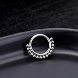 316L Stainless Steel Nose Ring CZ Crystal Septum Clicker Hoop 16G
