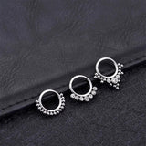 316L Stainless Steel Nose Ring CZ Crystal Septum Clicker Hoop 16G