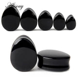 2pc Quartz Organic Flesh Tunnels Stone Ear Plugs 5-25mm