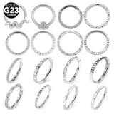 G23 Titanium Snake Bee Clicker Septum Nose Ring Daith Star Earring