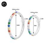 Perforated Nose Ring Titanium Alloy with Colored Zircon Rock