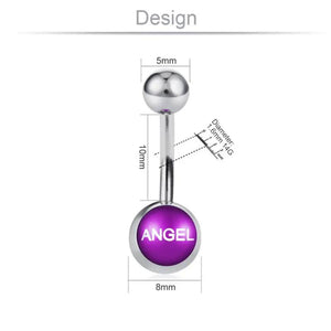 Double Round Stainless Steel Belly Button Ring Body Jewelry
