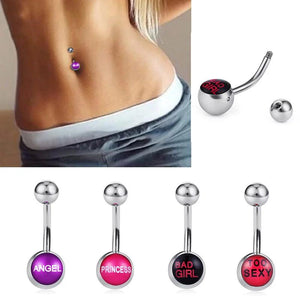 Double Round Stainless Steel Belly Button Ring Body Jewelry