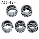 Dragon Tunnel Piercing 8mm 316L Stainless Steel Ear Stretchers Plugs