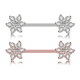 2PCS Stainless Steel Nipple Rings Dream Star Nipple Barbell Piercing