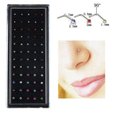 Punk Titanium Opal Stone Piercings - Nose Ring Studs Set