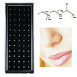 Punk Titanium Opal Stone Piercings - Nose Ring Studs Set