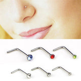 Punk Titanium Opal Stone Piercings - Nose Ring Studs Set